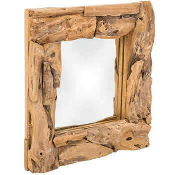 HSM Collection Miroir Mural Carré - 50x50cm - Naturel