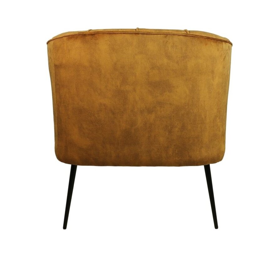 Fauteuil - Chester - 72x71x80cm - Goud/Zwart