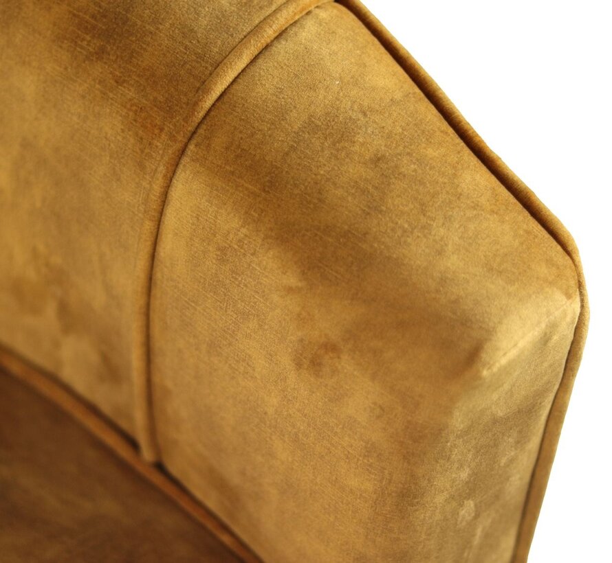 Fauteuil - Chester - 72x71x80cm - Goud/Zwart