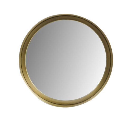 HSM Collection Wandspiegel Fletcher Rond - ø30 - antique gold - Metaal/glas