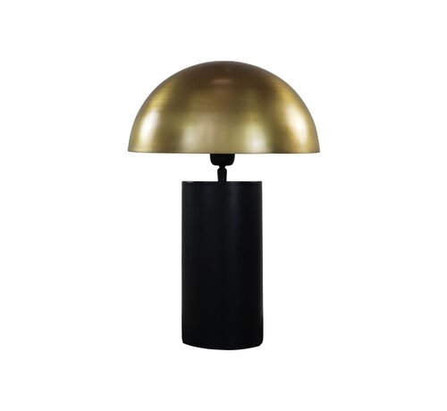 HSM Collection Lampe de table avec abat-jour - 30x30x45cm - Noir/Or