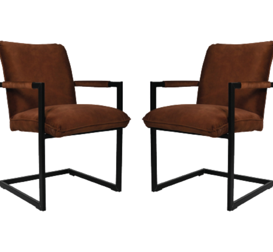 Dining room chair - Boston - Set of 2 - Brown/Black
