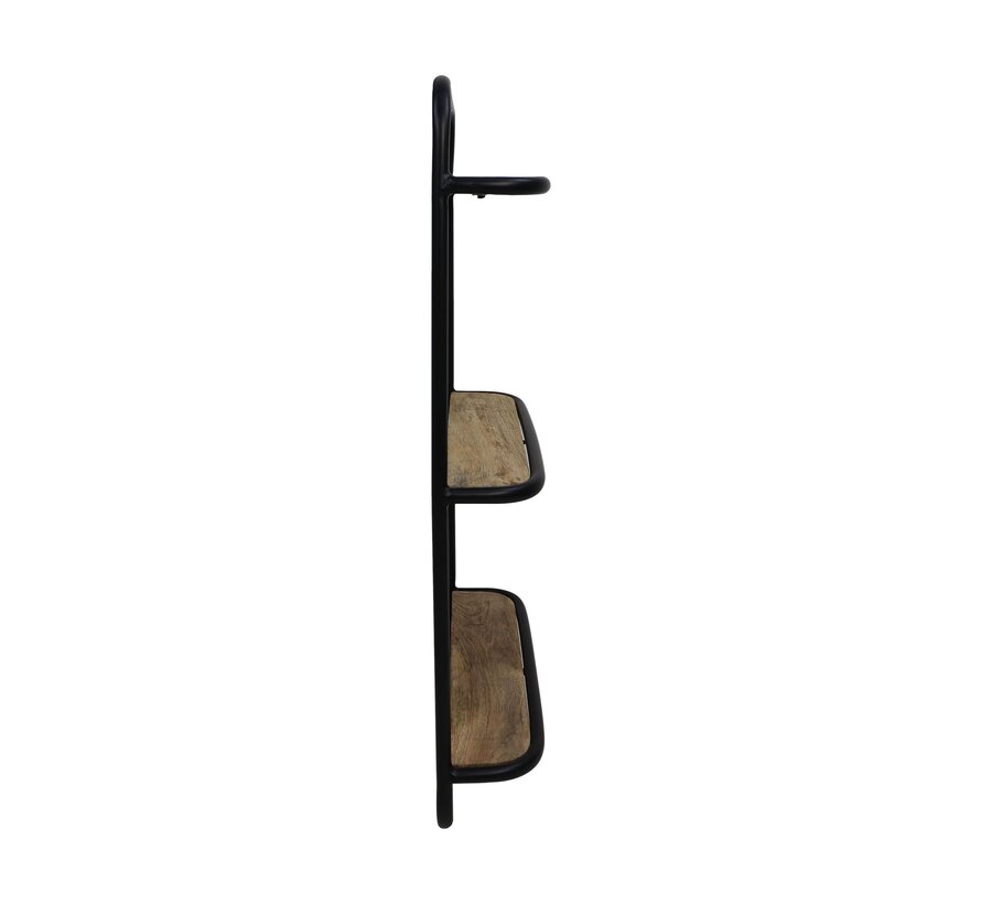 Wall shelf - 3 Shelves - 50x12x80cm - Black/Natural