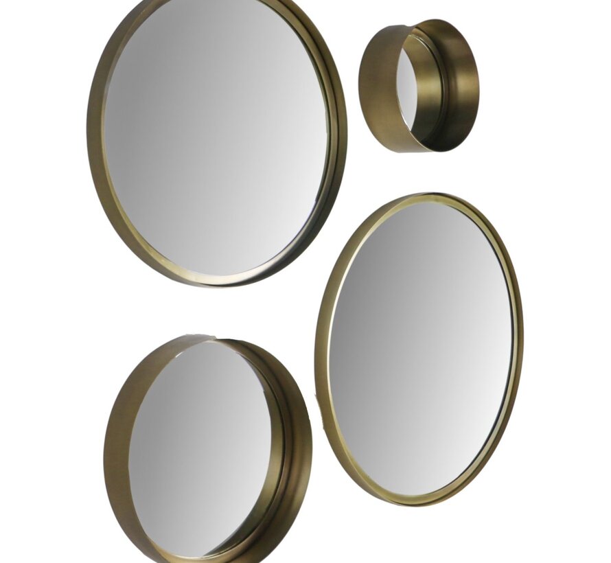 Wall mirror Fletcher - ø20 - Antique Gold