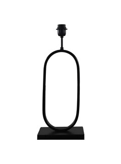 HSM Collection Lampe de Table Ovale - 22x15x55cm - Revêtement en Poudre Noir