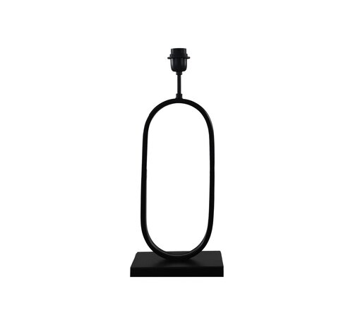 HSM Collection Lampe de Table Ovale - 22x15x55cm - Revêtement en Poudre Noir
