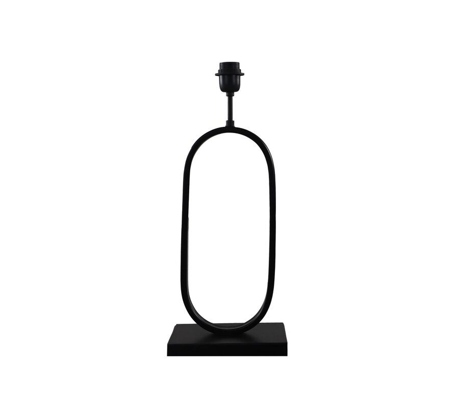 Lampe de Table Ovale - 22x15x55cm - Revêtement en Poudre Noir
