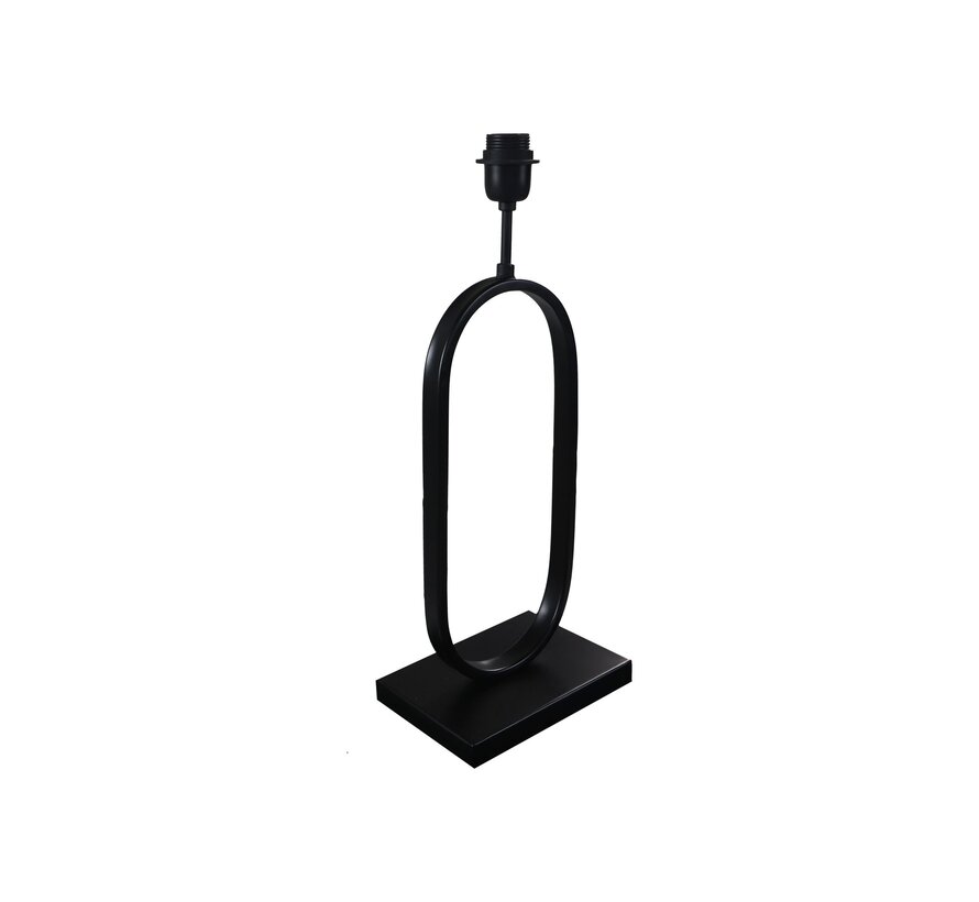 Lampe de Table Ovale - 22x15x55cm - Revêtement en Poudre Noir