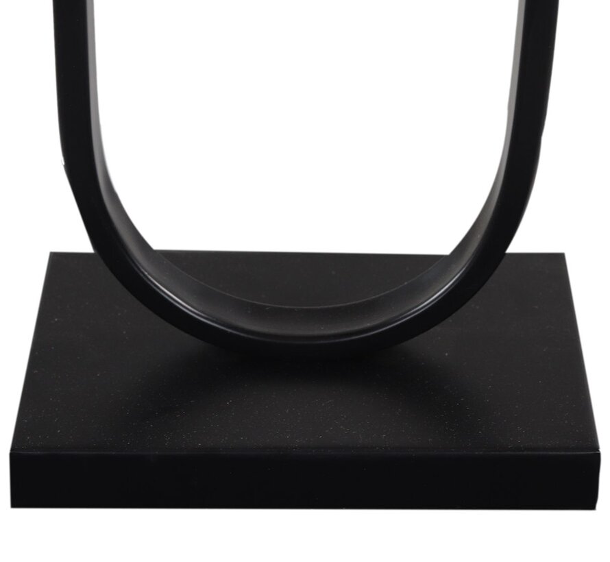 Lampe de Table Ovale - 22x15x55cm - Revêtement en Poudre Noir