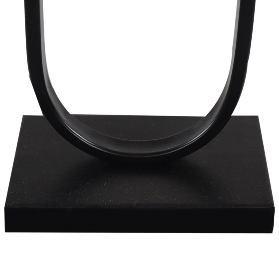 Oval Table Lamp - 22x15x55cm - Powder Coated Black