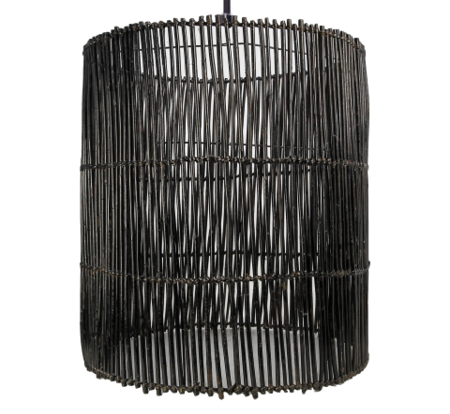 Lampe suspendue / ø50cm - Rotin - Noir