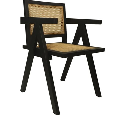 HSM Collection Chaise de salle à manger - 56x52x83cm - Noir/Naturel