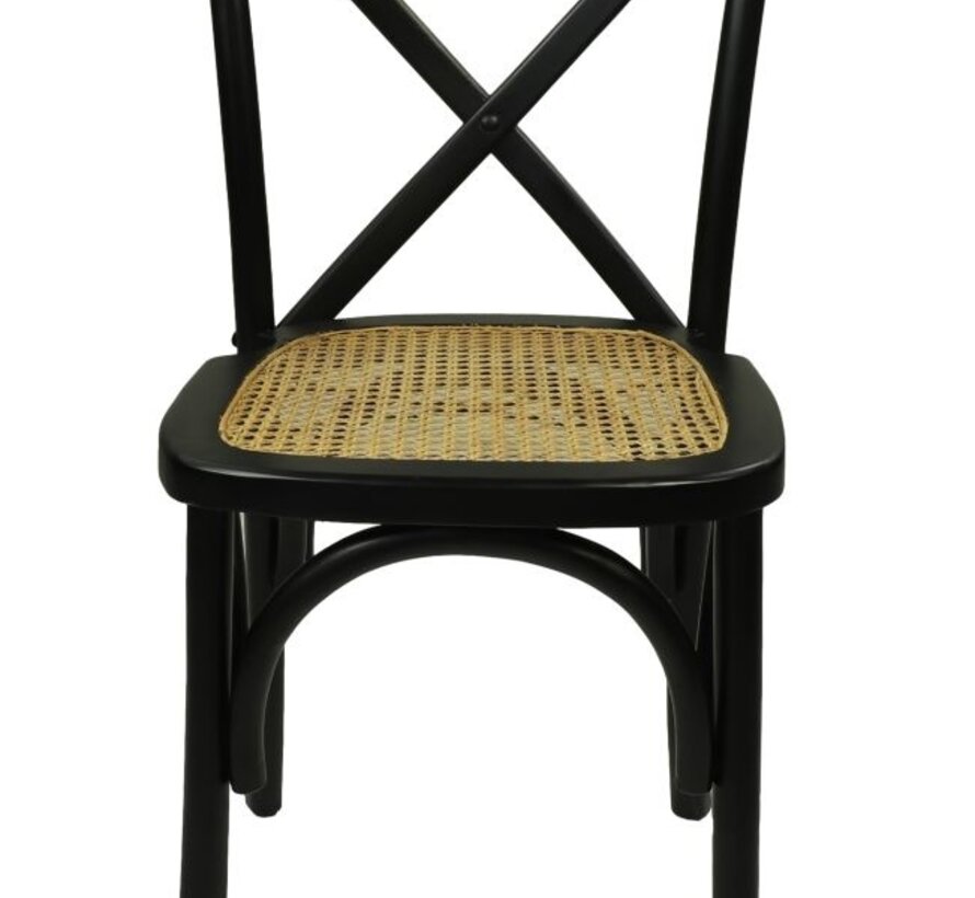 Dining room chair - 48x45x90cm - Black/Natural