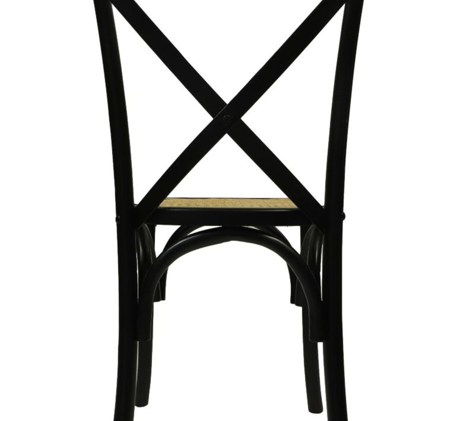 Dining room chair - 48x45x90cm - Black/Natural