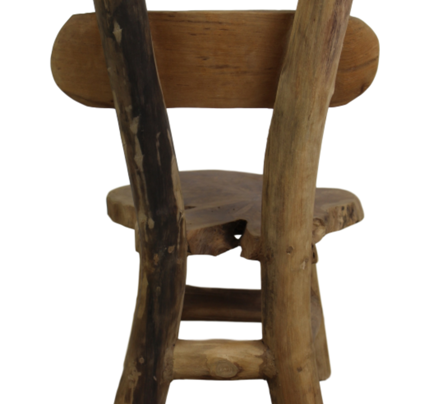 Kinderstoel Flintstone - oud teakhout