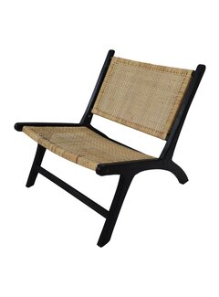 HSM Collection Lounge chair - 67x81x71cm - Rattan - Black/Natural