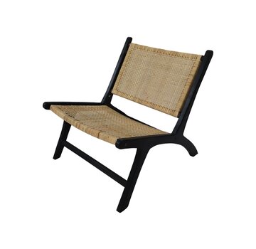 HSM Collection Chaise longue - 67x81x71cm - Rotin - Noir/Naturel