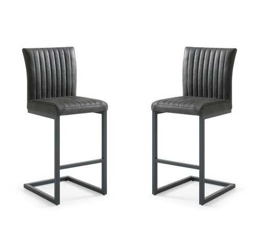 HSM Collection Bar stool - Texas - Set of 2 - 48x55x112cm - Gray