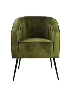 HSM Collection Chaise de salle à manger - Chester - 60x63x83cm - Vert olive