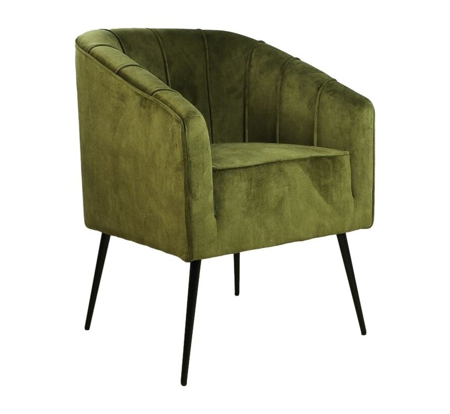 Chaise de salle à manger - Chester - 60x63x83cm - Vert olive