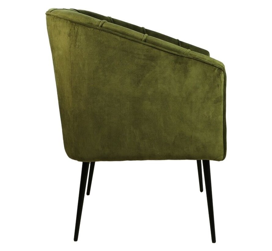 Chaise de salle à manger - Chester - 60x63x83cm - Vert olive