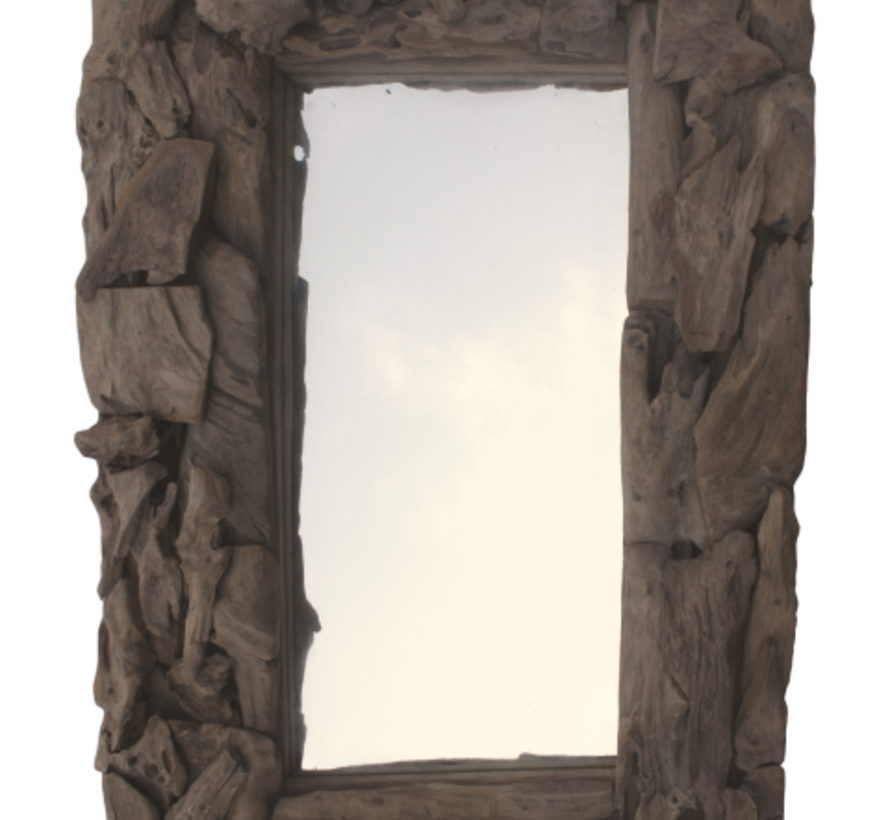 Square Wall Mirror - 140x6x80cm - Natural