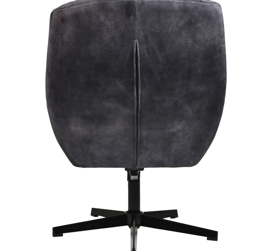 Fauteuil - Cleveland - 75x73x88cm - Grijs/Zwart