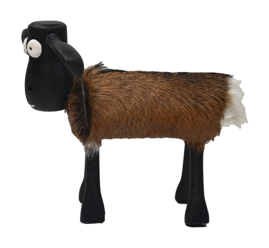 Sheep le Mouton - 32x14x32cm - Marron/Noir