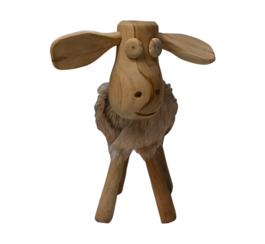 Sheep le Mouton - 32x14x32cm - Marron/Naturel