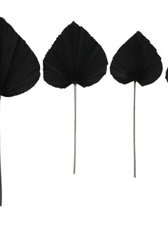 HSM Collection Feuille de Palmier Décorative - Lot de 4 - Noir