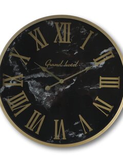 HSM Collection Wall clock - Roman Marseille - ø50x6cm - Black/Gold