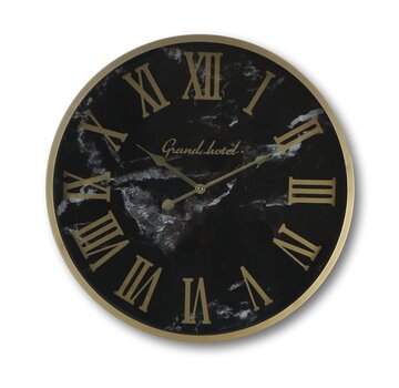 HSM Collection Horloge murale - Roman Marseille - ø50x6cm - Noir/Or