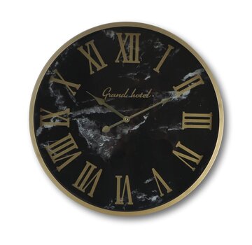 HSM Collection Wall clock - Roman Marseille - ø50x6cm - Black/Gold