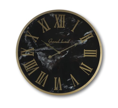 HSM Collection Wall clock - Roman Marseille - ø50x6cm - Black/Gold