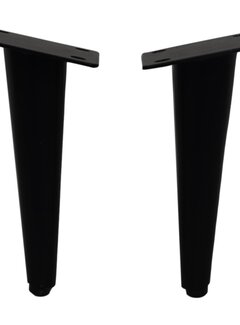 HSM Collection Pieds de Table en Forme de Cône - Lot de 4 - 3x10x20cm - Noir