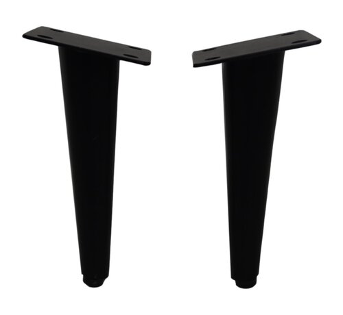 HSM Collection Pieds de Table en Forme de Cône - Lot de 4 - 3x10x20cm - Noir