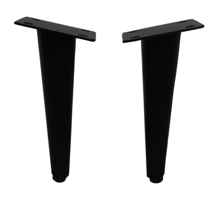 Cone-shaped Table Legs - Set of 4 - 3x10x20cm - Black
