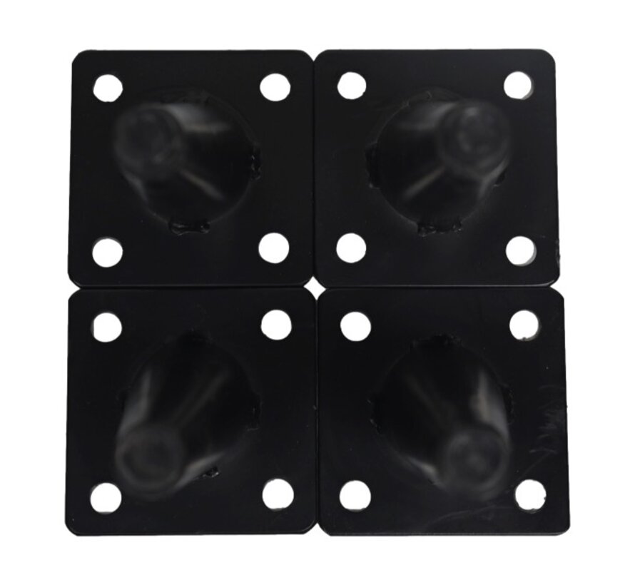 Pieds de Table en Forme de Cône - Lot de 4 - 3x10x20cm - Noir