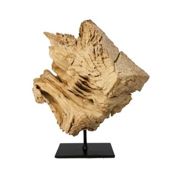 HSM Collection Unique Sculpture - Rustic - Bleached/Black