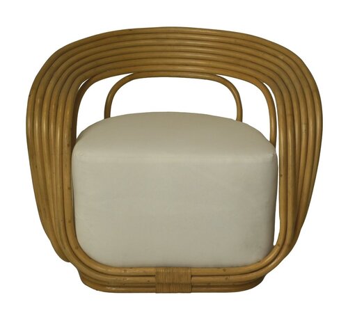 HSM Collection Chaise de jardin avec coussin - Charly - Naturel/Blanc
