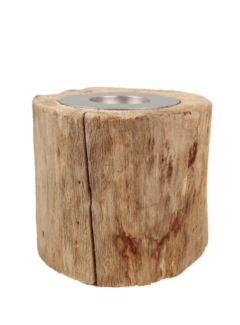 HSM Collection Small Candle Holder - Round - Natural - ø10cm