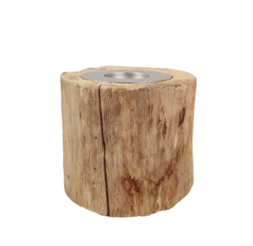 HSM Collection Small Candle Holder - Round - Natural - ø10cm
