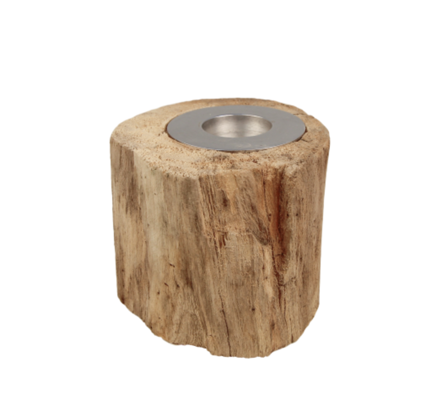 Small Candle Holder - Round - Natural - ø10cm