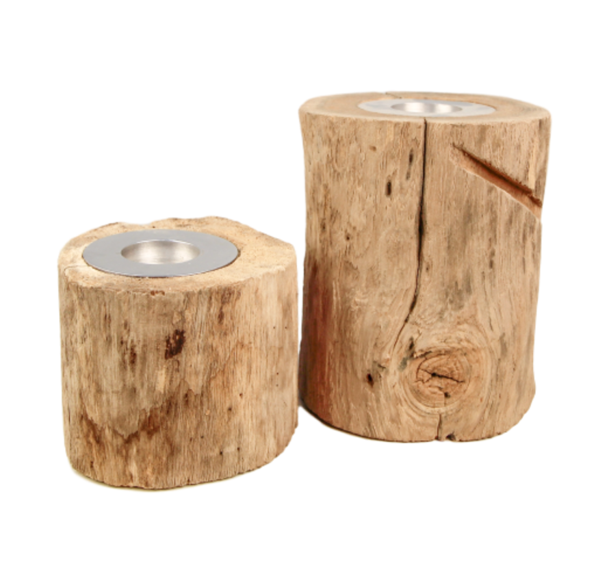 Small Candle Holder - Round - Natural - ø10cm