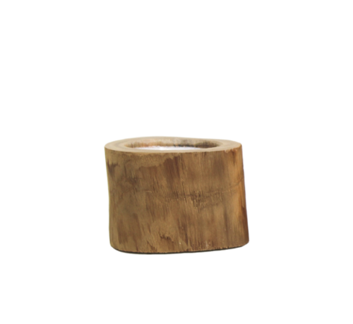 HSM Collection Round Tree Trunk Candle - Natural - ø8cm