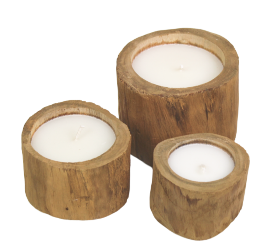 Round Tree Trunk Candle - Natural - ø8cm