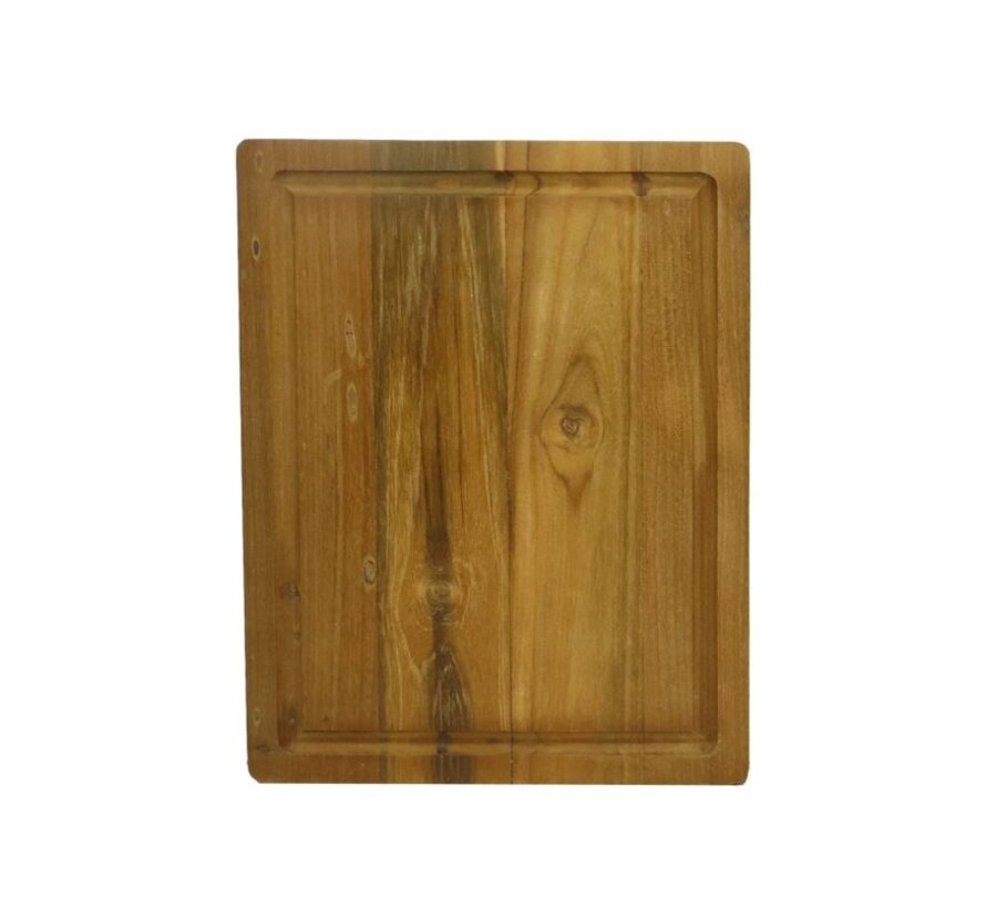Cutting Board with Groove - Natural - 35x25x3cm