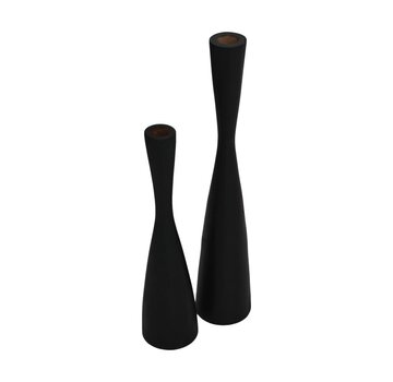 HSM Collection Candle holder - Set of 2 - Black - ø8X32/ø8X42cm