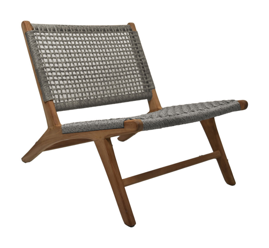 Lounge chair - Rio - Gray/Natural - 66x80x65cm