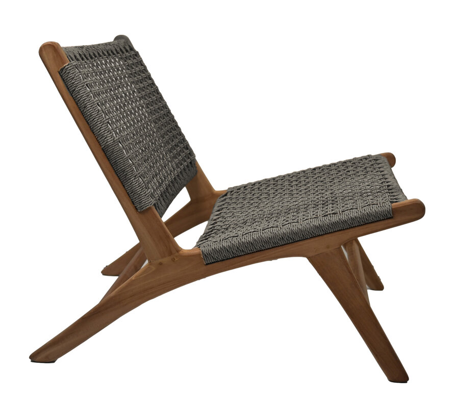 Lounge chair - Rio - Gray/Natural - 66x80x65cm